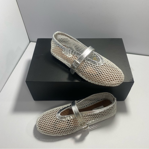 Alaia Silver Mesh Flats - Picture 3 of 7